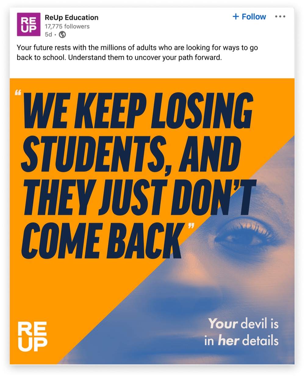 ReUp B2B LinkedIn post