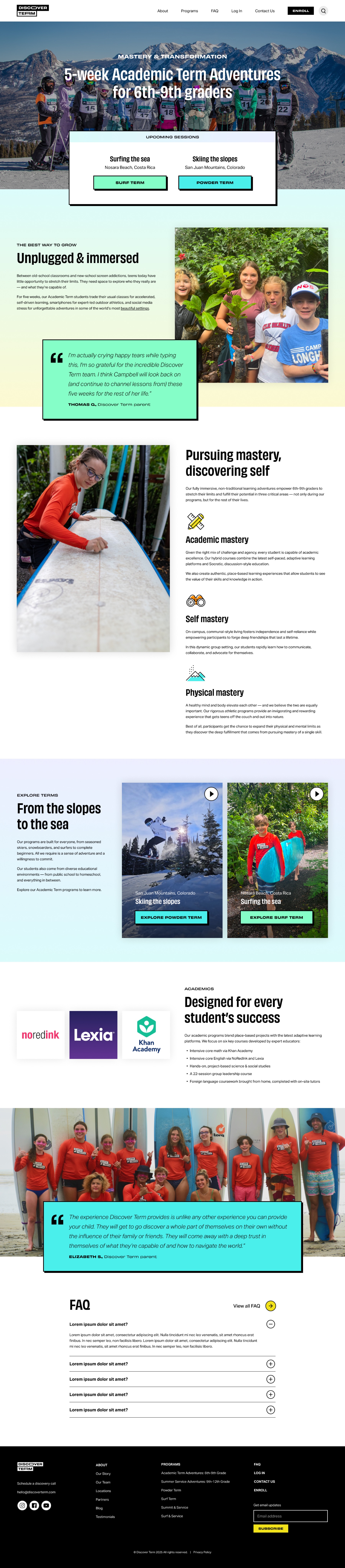 Discover Term cohorts page