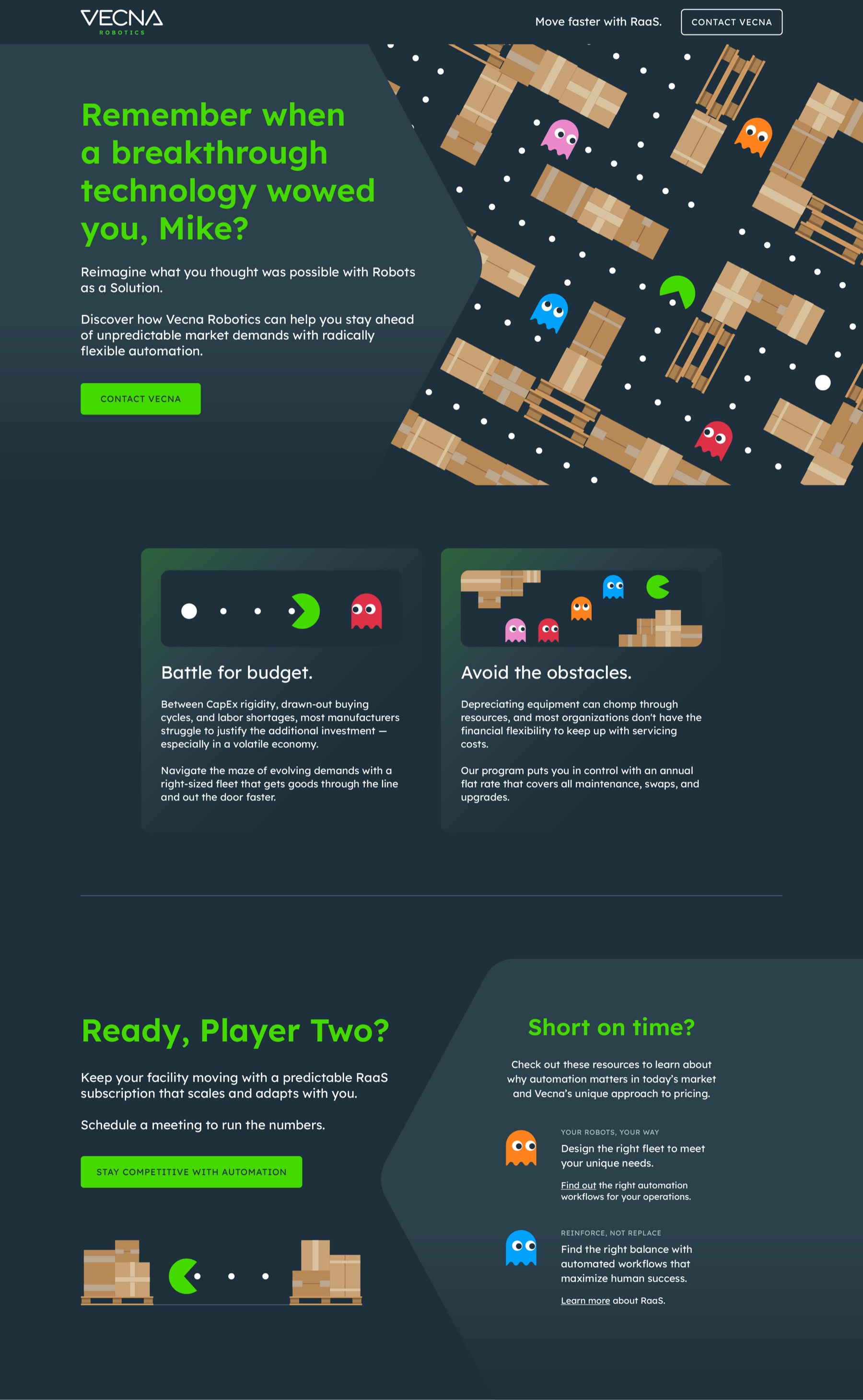 Vecna Pac-Man landing page